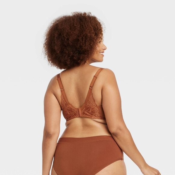 44DD - Womens Lightly Lined Balconette Bra - Auden - Brown - Picture 2 of 3